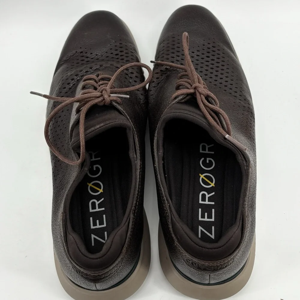 Cole Haan Grand.os Brown Leather Nubuck Casual Dress Oxfords Men's  10.5M LaceUp